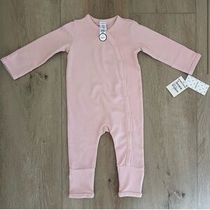 NEW Nordstrom Baby Girl Organic Button Onesie Footie Size 6 months